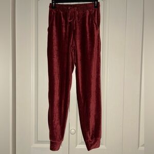 Junior's Royal Red Fuzzy Jogger Sweatpants | Size S